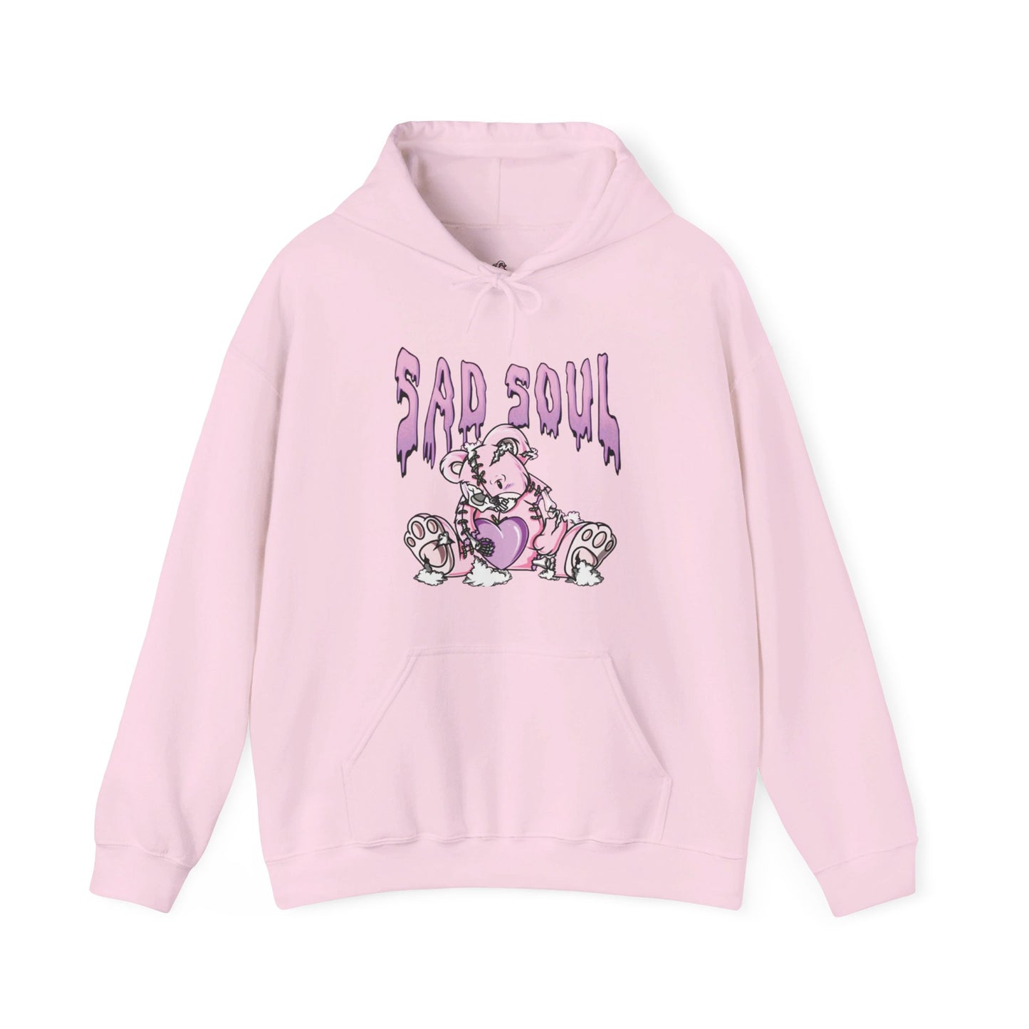 Pullover hoodie sad soul pink