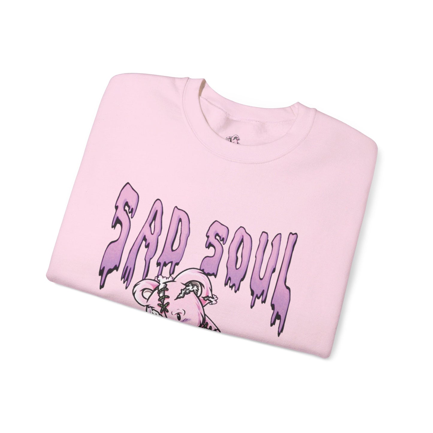 Pullover sweatshirt sad soul pink