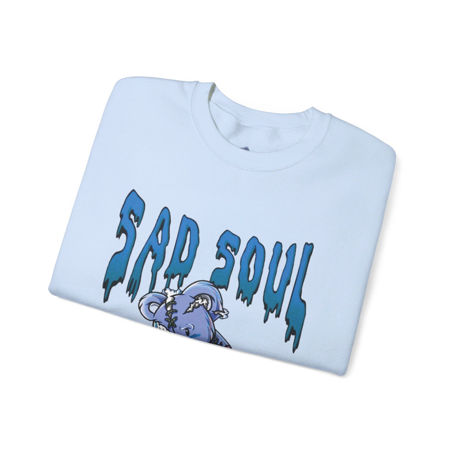 Pullover sweatshirt sad soul blue