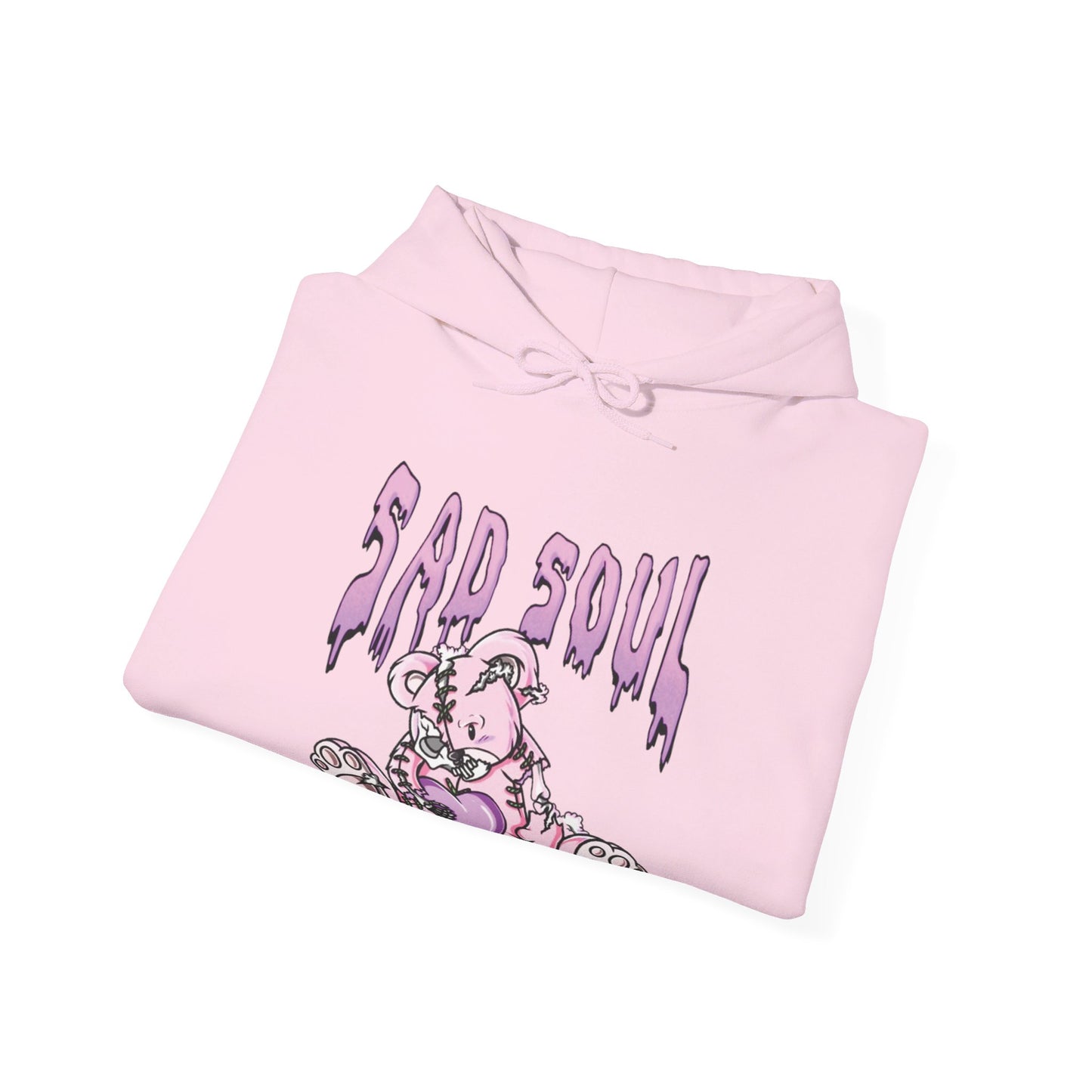 Pullover hoodie sad soul pink