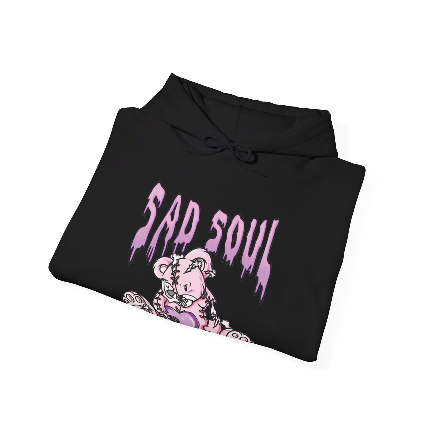 Pullover hoodie sad soul pink