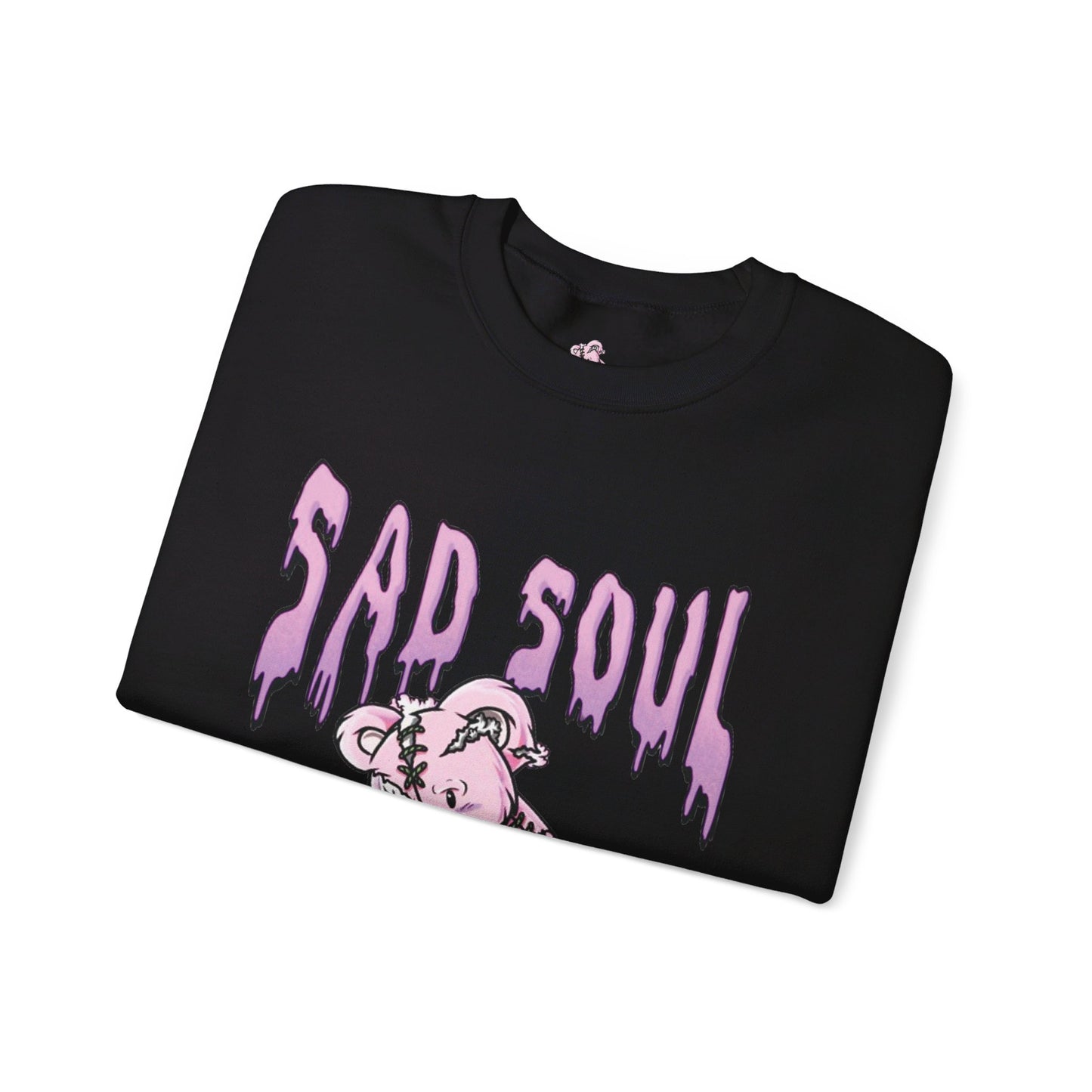 Pullover sweatshirt sad soul pink