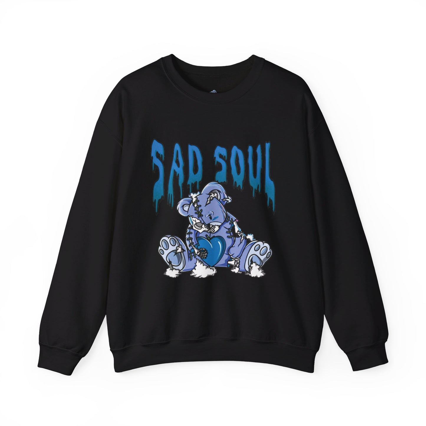 Pullover sweatshirt sad soul blue