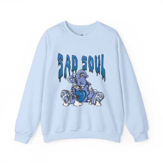 Pullover sweatshirt sad soul blue