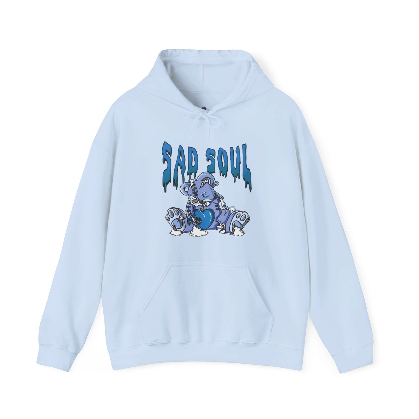 Pullover hoodie sad soul blue