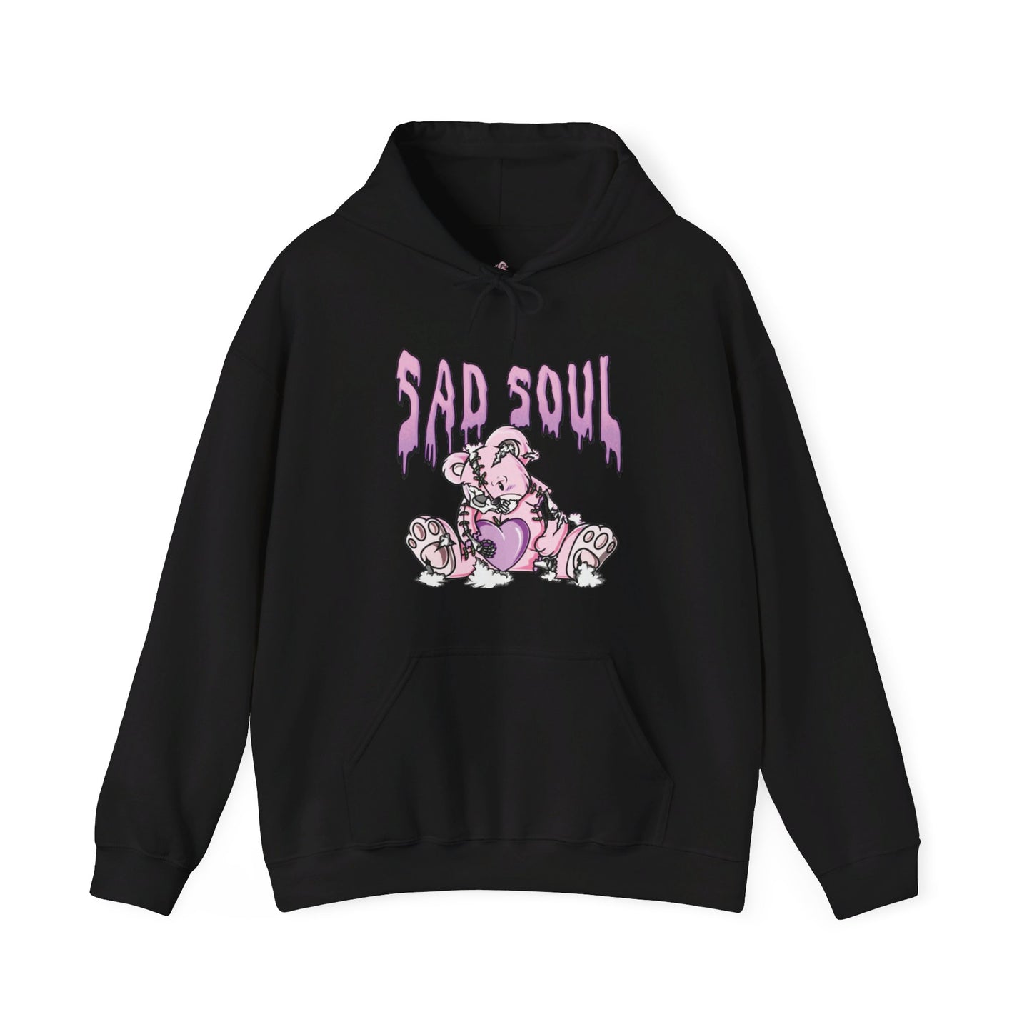 Pullover hoodie sad soul pink